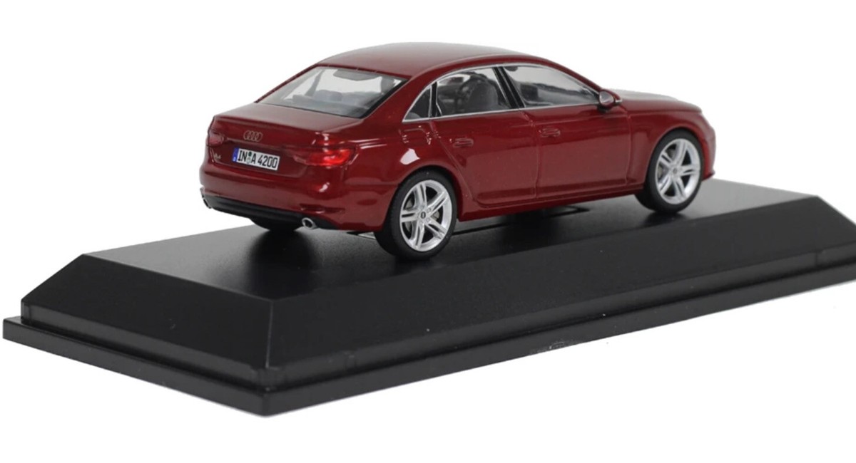 1:43 Audi A4 Dealer Model Red 2016 B9 Diecast Scale Car In Display