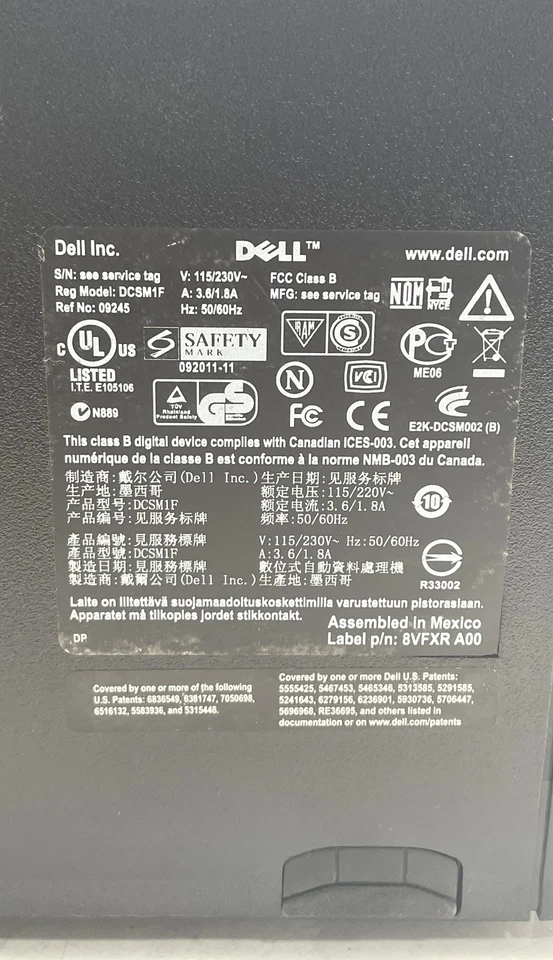 Dell DCSM1F OptiPlex 780 Tower PC Intel Core Windows 8VFXR A00 No HDD - Image 4 of 4