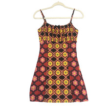 Forever 21 Babydoll Slip Dress Red Daisy Women’s Small 70s Hippie Retro Boho