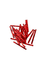 CLEARANCE Approx 200 beads 30mm 1 1/4 " Dark RED TWISTED GLASS BUGLE BEADS