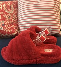 Ugg Fluff Yeah Slides Womens Red Slingback Comfort Slippers Size 8