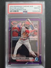 Elly De La Cruz RC 2024 Bowman Chrome #42 Mega Box Purple Refractor /250 PSA 10