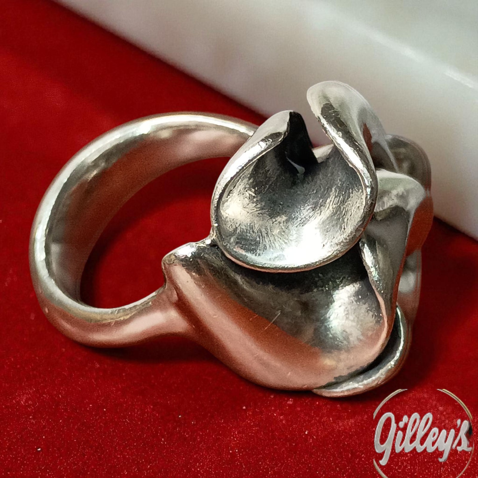 Sterling Silver Ring Brutalist Statement Size 10 … - image 2