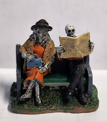 Lemax Spooky Town Really Late Train Skeleton Figurine Halloween Village 42205