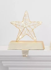 Gold Star with Lights Stocking Holders Hanger Metal Wondershop Target
