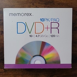 Memorex DVD+R 10 Pack 16x 4.7GB/Go 120min Jewel Cases Included Brand New Sealed