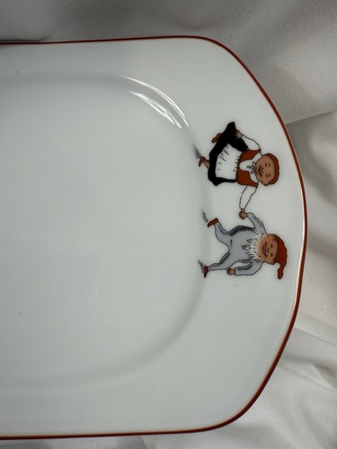 Porsgrund Norway Christmas/Winter NISSE Elves Gnomes Rectangle Plate - Picture 5 of 7