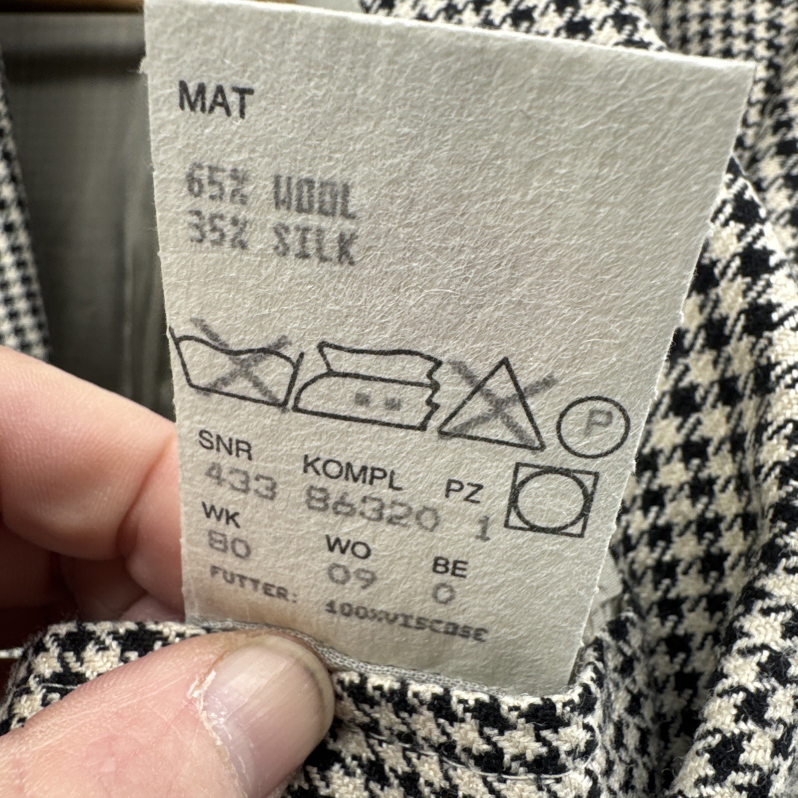 HUGO BOSS Lawford Blazer Men's (EU) 42L Double Breasted Wool/Silk Herringbone thumbnail 3