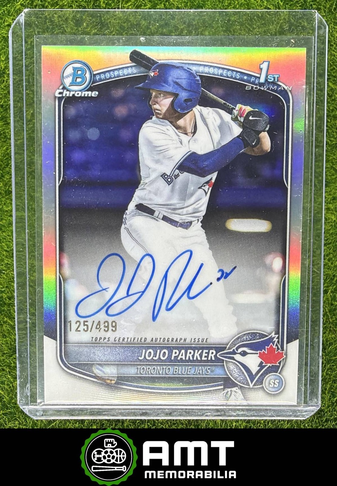 JoJo Parker 2025 Bowman Draft 125/499 Chrome Prospect Auto Refractor Blue Jays