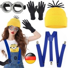 Karneval Minions Cosplay Kostüm Erwachsene Kinder Kostüm Mütze Handschuh Brille