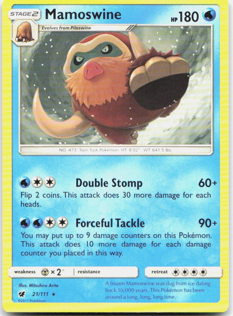 Mamoswine 21/111 Rare Crimson Invasion Pokemon LP