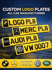 Show Plates with LOGO - Front & Rear License Number Plates Standard 2D Printed