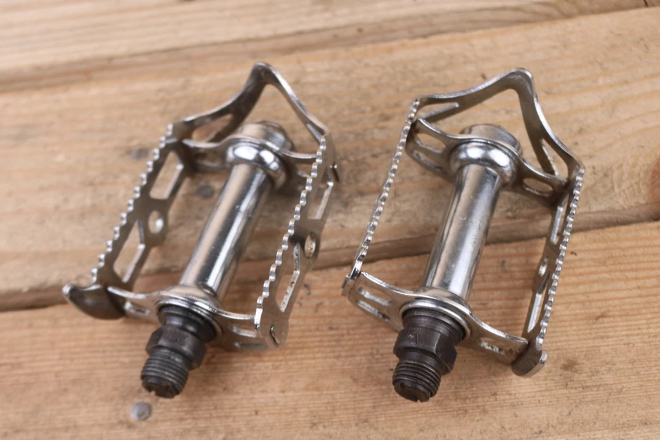 Raleigh 501 Chrome Quill Pedals 9/16" Vintage Retro Steel Road Racing Bike 1960s - Image 4 of 4