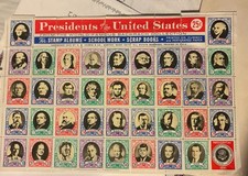 Presidents of the United States 25c Full Sheet 100 MNH Uncancelled US 1970s