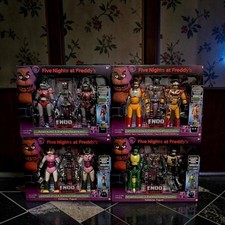 4 FNAF Endo Series Glamrock Complete Set Shattered Freddy, Roxy, Chica, Gator