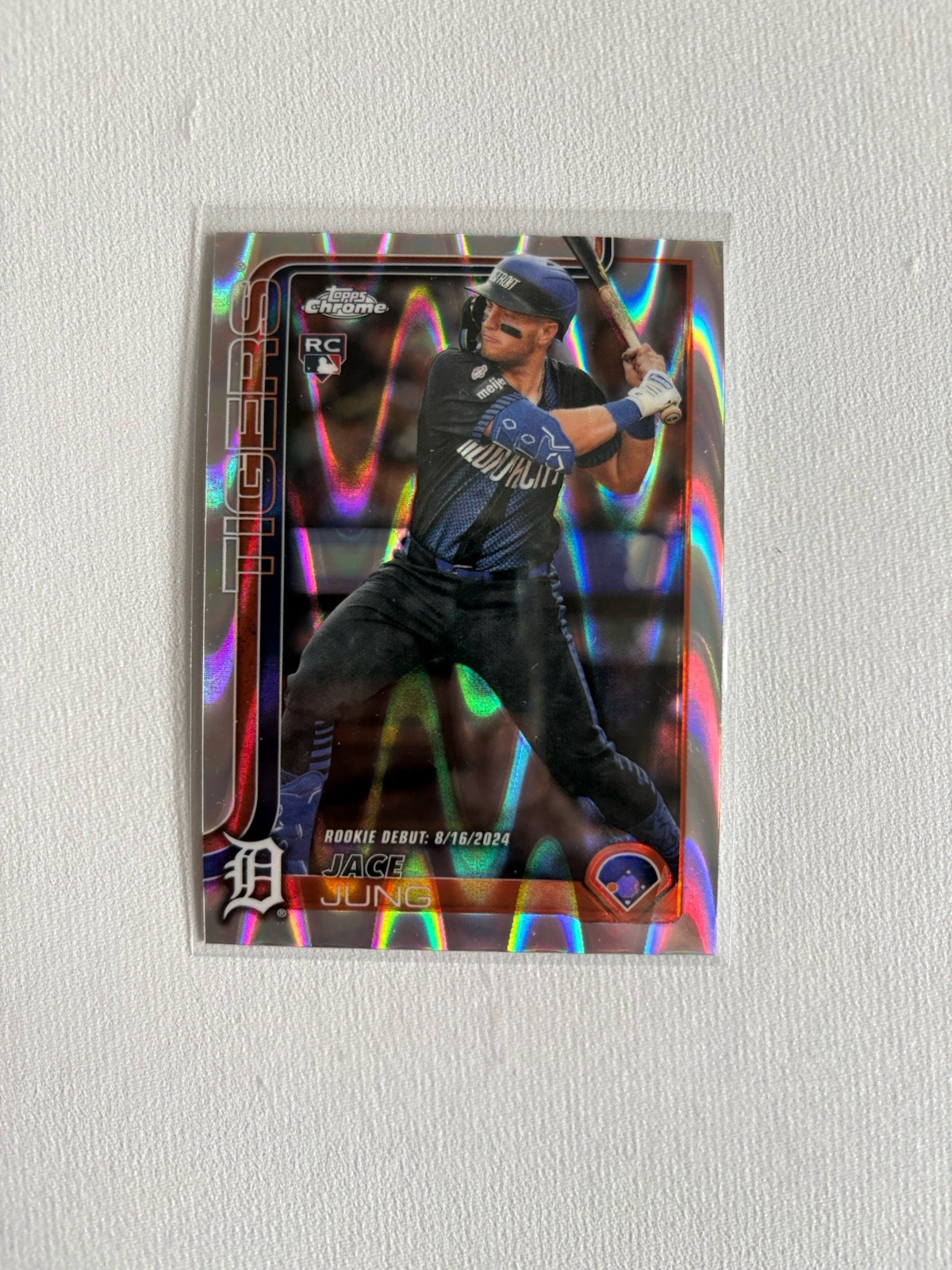 2025 Topps Chrome Update - Jace Jung #USC131 Rookie Debut RayWave Refractor (RC)