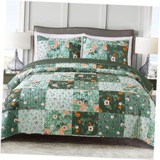 Reversible Boho Quilts King Size, Green King 96"x104" Patchwork Green