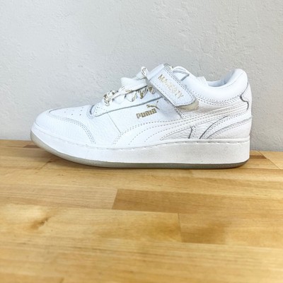 Puma Ralph Sampson Majesty Mid White Gold Leather Sneakers Mens 7.5 370847-07