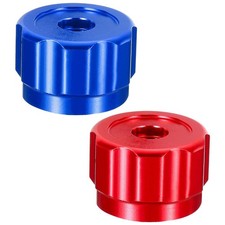 Easy to Operate Blue Red Aluminum Alloy Faucet Handles Round Wheel Design