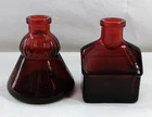 Vintage Ruby Red Wheaton Glass Inkwell Lot Tuckahoe Country School etc