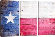 Texas Flag Canvas Wall Art Decor - 24x36 Lone Star Texas State Flag Art - Large