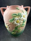 Antique Roseville White Rose Vase 991-12 Art Pottery Double Handle 12”