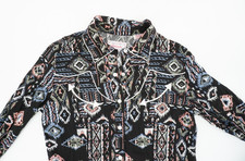 Panhandle Western Women's Small Pearl Snap Shirl Printed Abstract Rodeo