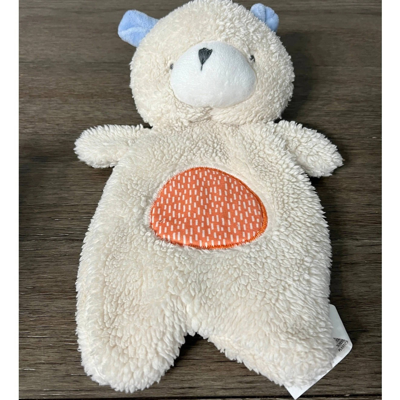 Ingenuity Lovey Plush Nate the Bear Beige Blue Ears