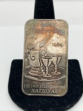 1984 Happy Anniversary National Mint Bullion 999 Silver 1 Oz Ounce Art Bar Round 89.00 per troy oz