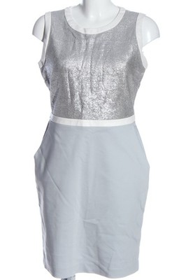 APART Bleistiftkleid Damen Kleid Gr. DE 38 hellgrau-silberfarben-weiß Elegant