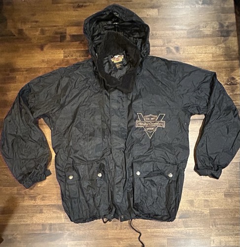 Vintage Harley Davidson Riding Rain Jacket Large Flaws