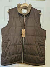 Weatherproof Vintage Mens Brown Puffer Sherpa Zip Vest Medium NWT