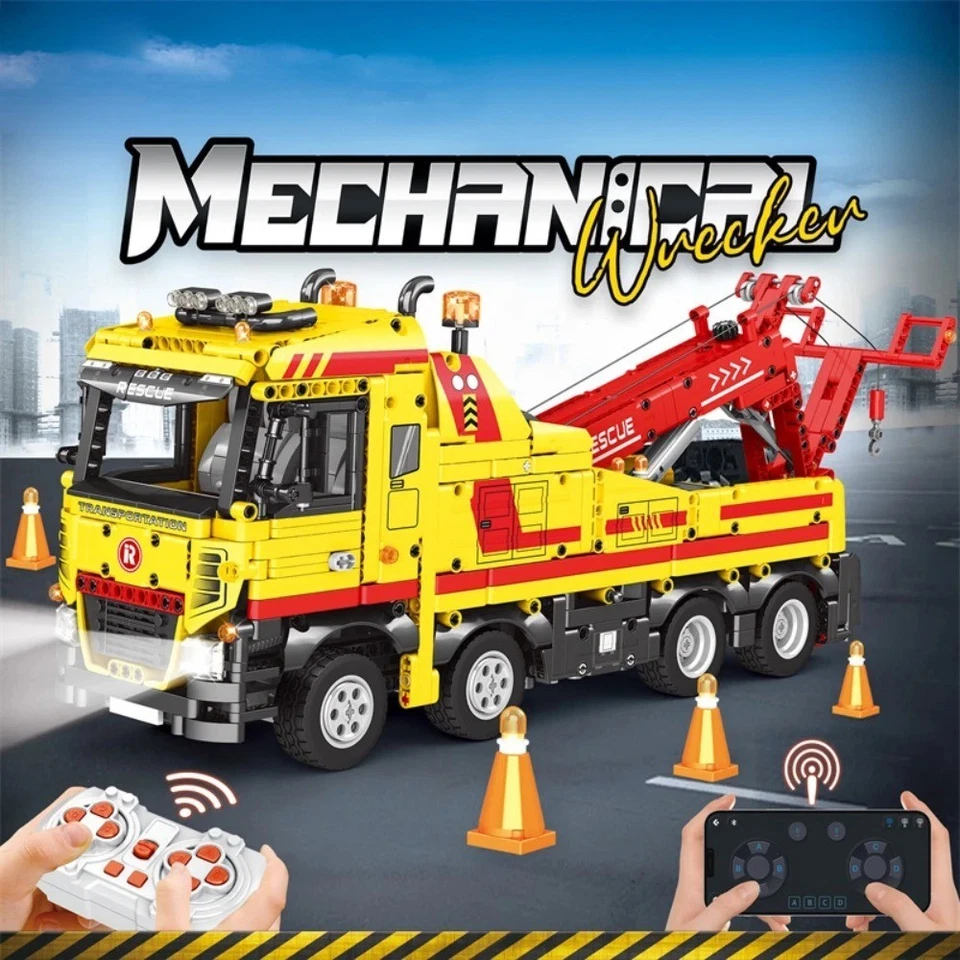 Motorized Wrecker Truck Building Blocks Remote Control Truck Christmas gift - Image 2 of 4