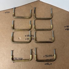 8 Vintage Brass Cabinet Pulls Lot 4" Center Drawer Door Handles MCM Minimal