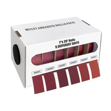 6 PCS Emery Cloth Roll, Sand Paper Assortment Pack 1 inch x 19.68 feet, gray 