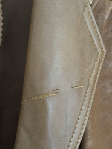 Vintage Wallace Sacks Women’s Brown Leather Blazer Jacket 14 *Read Description* - Picture 5 of 17