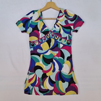 Emilio Pucci 90er Jahre T-Shirt Mehrfarbig Gr. S Damen