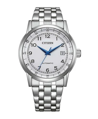 CITIZEN NJ0210-56A Automatic Herrenuhr 50m Weiss Arabische Ziffern Ø40mm - Bild 1 von 4