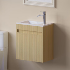 Wonline 16 Small Floating Bathroom Vanity Sink Combo Wall Mounted Narrow Single