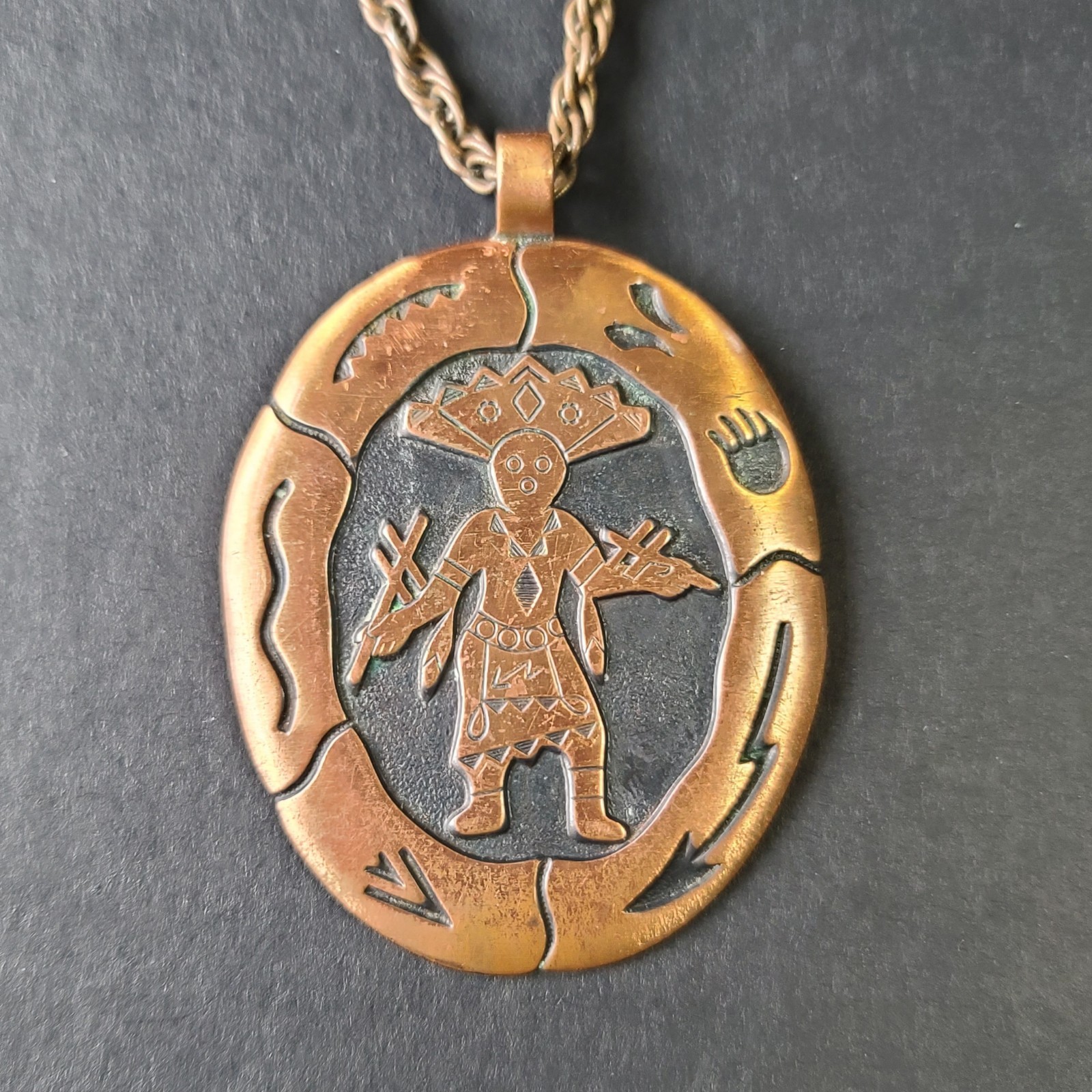 VTG Bell Trading Post Solid Copper Native America… - image 1