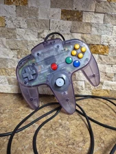 Official Nintendo 64 N64 Controller Transparent Atomic Purple (Good Stick)