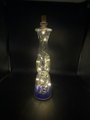 Class Azul Anejo Repurposed Glass Bottle W/rechargeable Battery String Led .