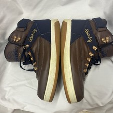 Patrick SIZE 11 Ewing 33 High Top Basketball Shoes NAVY BLUE BROWN