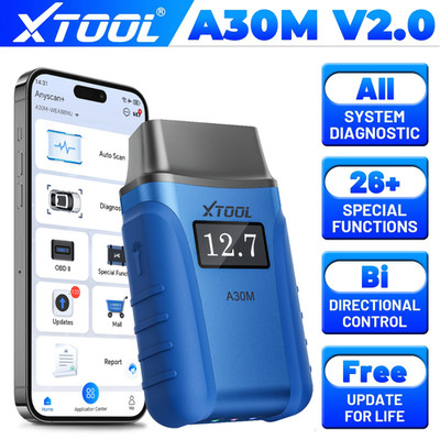 XTOOL A30M V2.0 Wireless OBD2 Scanner All System Bidirectional Scan Tool 26Reset
