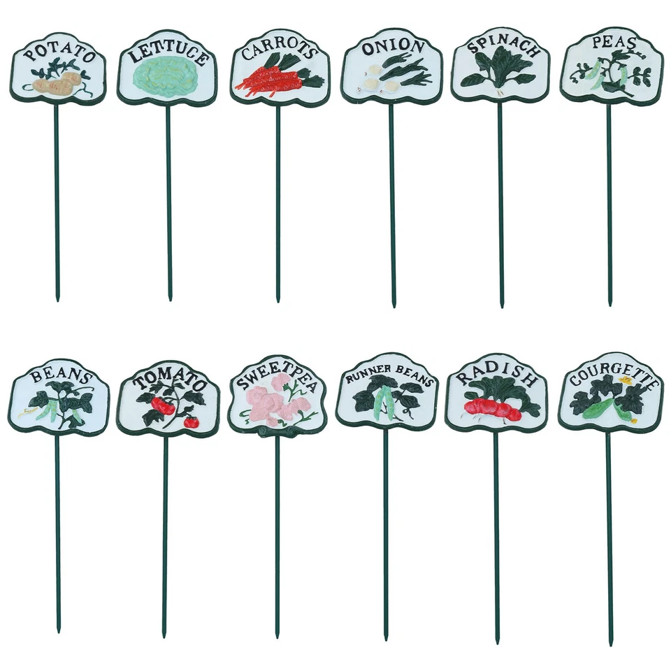 AB TOOLS Vegetable Signs Markers Labels Cast Iron Plant Plaque Garden Yard Allotment