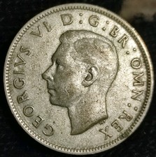 King George VI 1942 Two Shilling Silver Coin