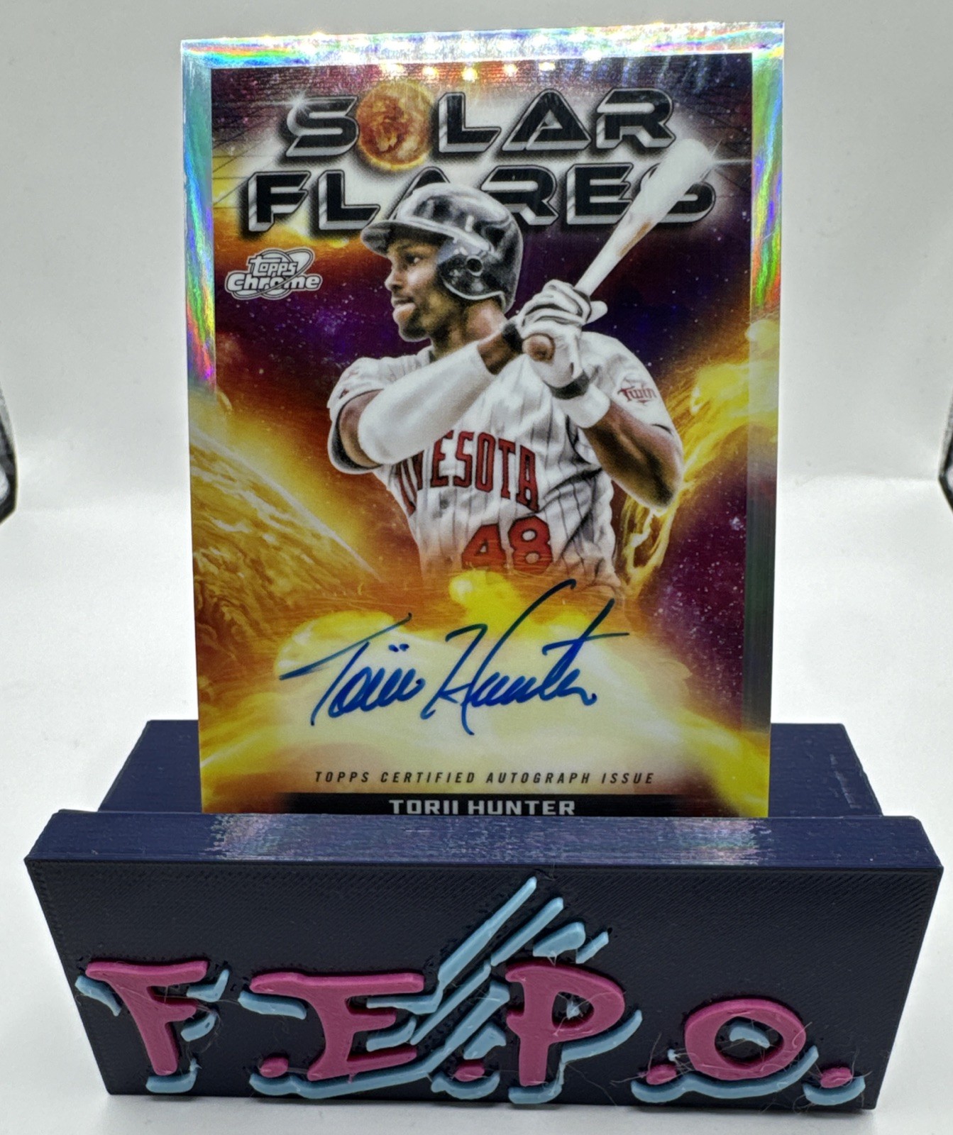 2024 Topps Cosmic Chrome Solar Flares Twins Torii Hunter Auto #SFA-TH