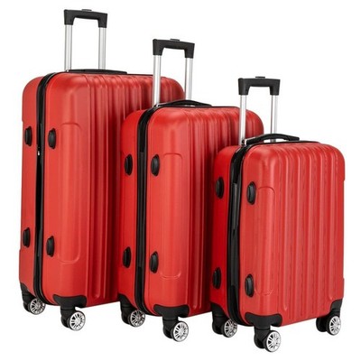 3 Piece 20'' 24'' 28'' Nested Spinner Wheels Suitcase Luggage Set TSA Lock Storage
