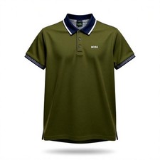 BOSS Slim Fit Stretch Green Polo Shirt Men S Short Sleeve Casual Golf