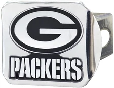 Green Bay Packers Hitch Cover Solid Metal with Raised Chrome Metal Emblem 2"...
